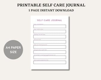 Printable Self Care Planner | Self Love Journal Tracker | Wellness Planner Printable | Daily Wellbeing Mindfulness Planner |Instant Download