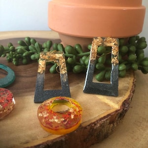 Fashion Jewelry, Rectangle Black & Gold