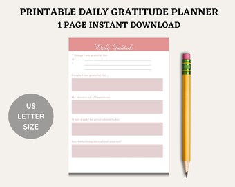 Daily Gratitude Journal | Daily Reflection Self Care Planner | Self Discovery Planner Inserts | Daily Gratitude Journal | Instant Download