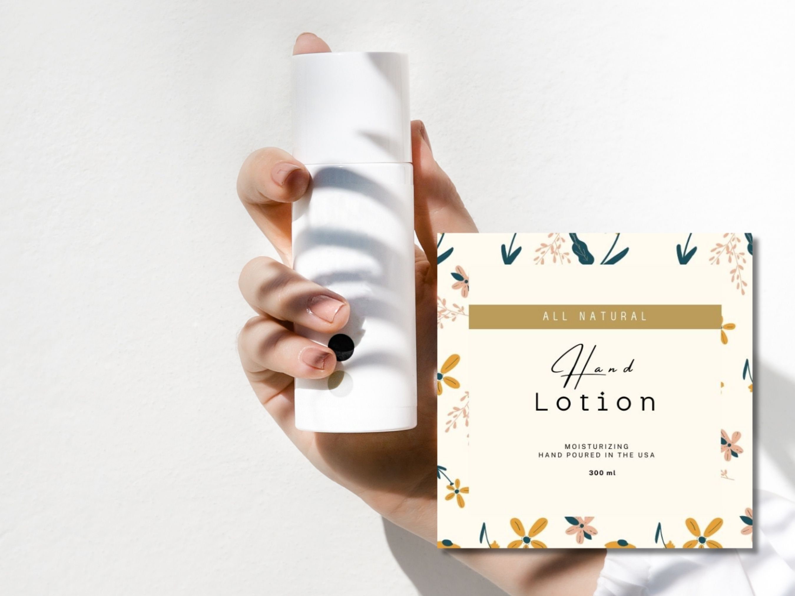 Stylish Hand Lotion Product Label Template | Canva Editable Product ...