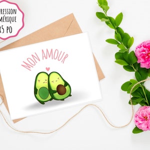 Card to print, Card for lovers, My love, Card in French, Gift for her, Valentine's card, Wedding anniversary card,