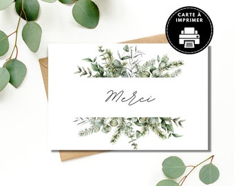 Thank you card, Business card in French, Order thank you card, Thank you card for employing, card to print
