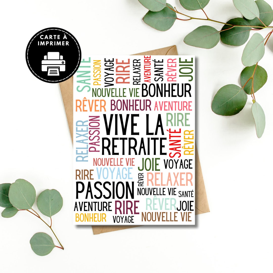 Carte De Retraite Originale - Carte Humour Pour Femme Ou Homme, Modèle EU 116, Avec Enveloppe Kraft