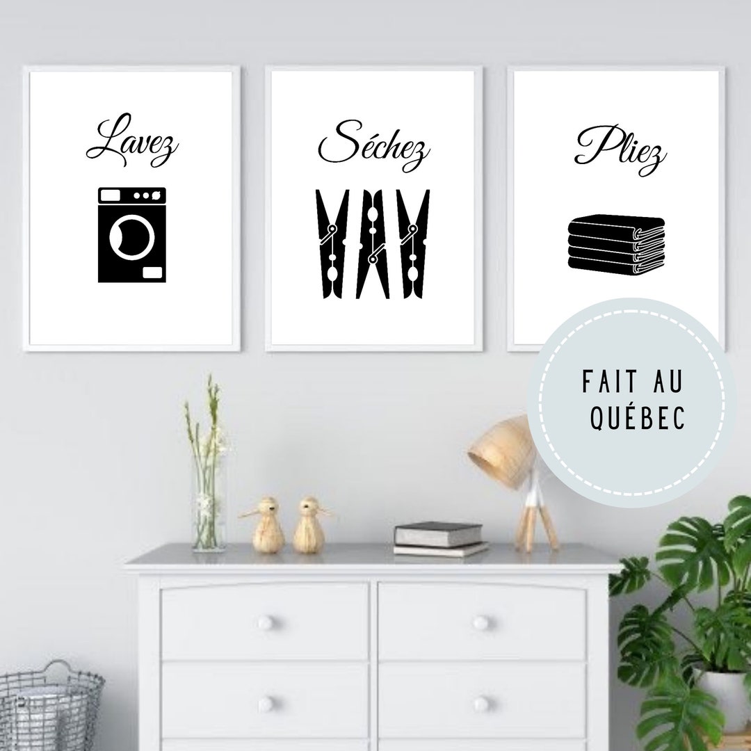 Set of 3 Laundry Room Posters, Laundry Room, Digital Printing, Laundry