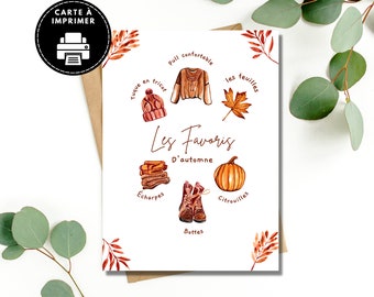Fall Greeting Card, Thanksgiving Card, Thank You Card, Blank Fall Card, Fall Printable Card