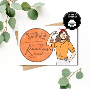 Carte pour travailleuse social , Cadeau Travailleur Social , Carte de remerciement, Carte en Français, Carte à télécharger,Cartes à imprimer