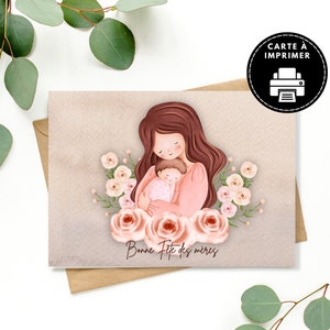 Carte fête des mère, Carte fête nouvelle maman, Carte fête des grands mères, Carte à imprimée, cadeaux jeune Maman, produit Québécois