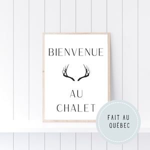 Welcome to the Chalet, Poster for the chalet with Horns, chalet decoration, digital printing for the Chalet,cottage print,