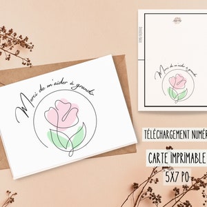 Carte pour éducatrice, Merci de m'aider à grandir, Merci pour éducatrice, Carte fin d'année scolaire, carte pour éducatrice à imprimer image 3