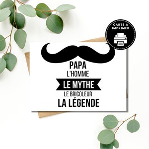 Father's Day card in French, Happy Father's Day card, Printable card, Dad the legend, the myth, Card for dad, dad gifts