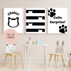 Gabby&#39;s dollhouse, Gabby and the magic house, set of 3, French, digital download, Bedroom, children, children&#39;s room decoration.