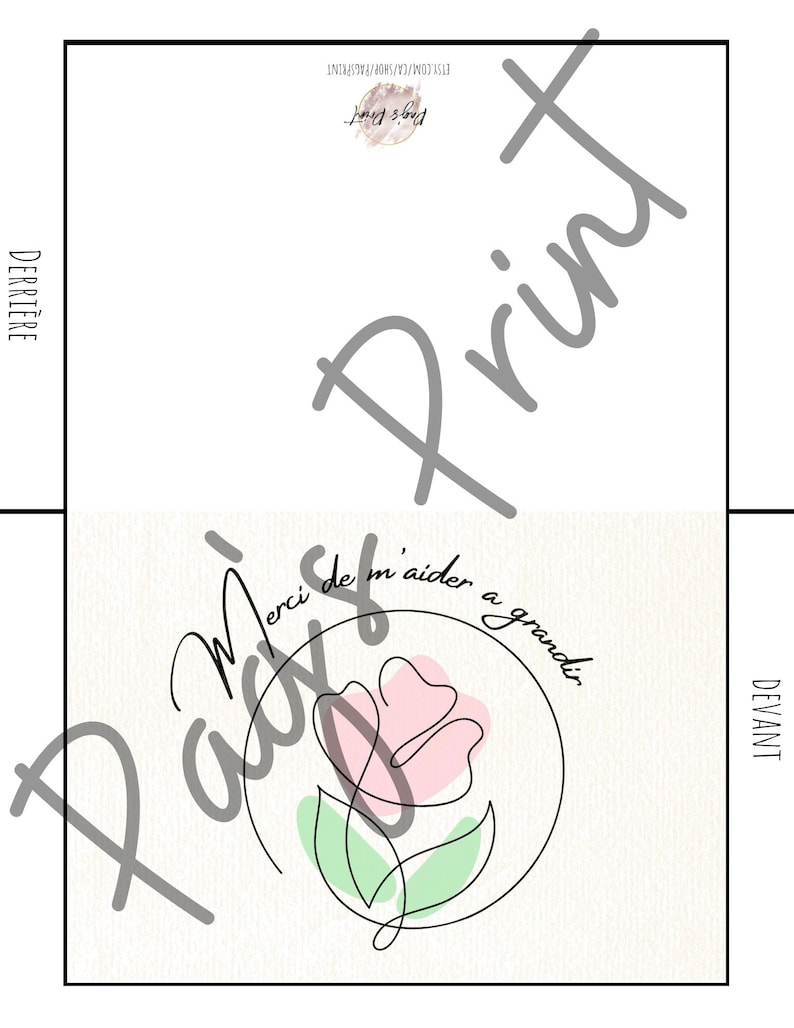 Carte pour éducatrice, Merci de m'aider à grandir, Merci pour éducatrice, Carte fin d'année scolaire, carte pour éducatrice à imprimer image 5