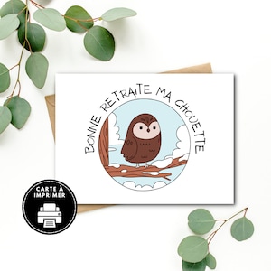 Carte de retraite pour femme, Cadeaux retraite, Carte retraite en Français, Carte à imprimer,Carte pour retraités, produit québécois