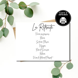 Retirement Card, Happy Retirement, retirement card in French, Card to print, Retirement Gifts