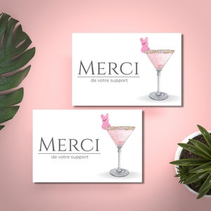 Carte de remerciement francais, Carte pour entreprise, Pâques Martini , Carte pour clientèle , Carte de Pâques, Carte merci,
