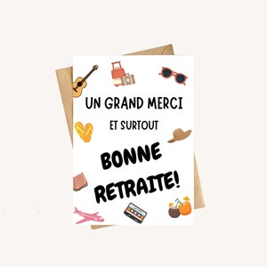 Carte de retraite à imprimer, carte pour employer retraité, carte pour collègue retraite, carte bonne retraite, carte retraite en français image 3