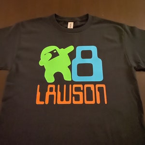 Glow in the Dark Among Us Custom Birthday Party T-Shirt
