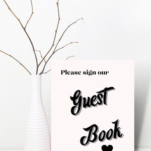 Wedding Guest Book Printables Wedding Guestbook Template - Etsy