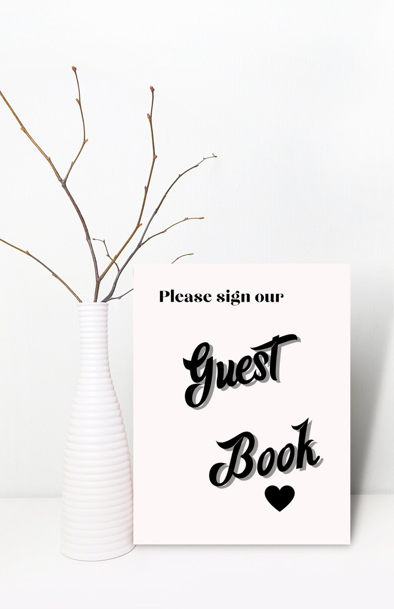 Wedding Guest Book Printables Wedding Guestbook Template - Etsy