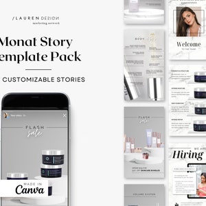 Monat Instagram Stories - Canva Editable Templates - Canva IG Templates - White Minimalist Instagram Templates - Monat Template