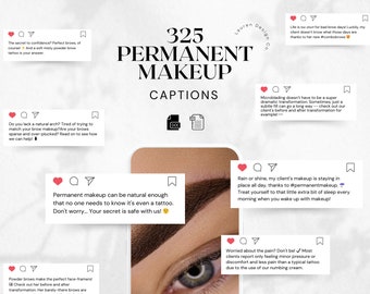 PMU Instagram Beschriftungen | Permanent Makeup Vorlagen (PDF)