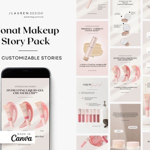 Monat Makeup Instagram Story Pack - Canva Editable Templates - Canva IG Templates - Monat Market Partner - Makeup Beauty Business Template