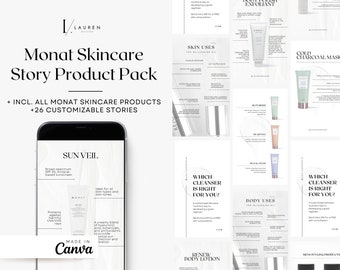 Monat Instagram Stories - 2022 Monat Skin & Body Care Product  Pack - Canva Editable Templates - Instagram Templates - Monat Template