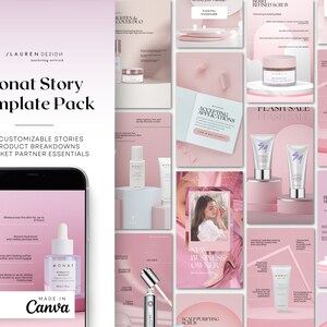 Monat Instagram Stories - Canva Editable Templates - Canva IG Templates - Pink Pastel Instagram Templates - Monat Template - Hair Templates