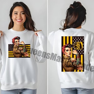 Servicio de paquetería UPS United Parcel Service Rosie The Riveter Mashup Diseño de sublimación PNG Servicio de correo imprimible