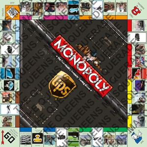 Juego de mesa de servicio postal imprimible con diseño de sublimación de UPS MONOPOLY PNG de United Parcel Service