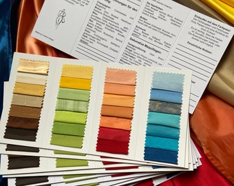 Exklusiver Farbpass Frühling mit 28 typischen Stoffproben Farben + Schutzhülle ***Neu
