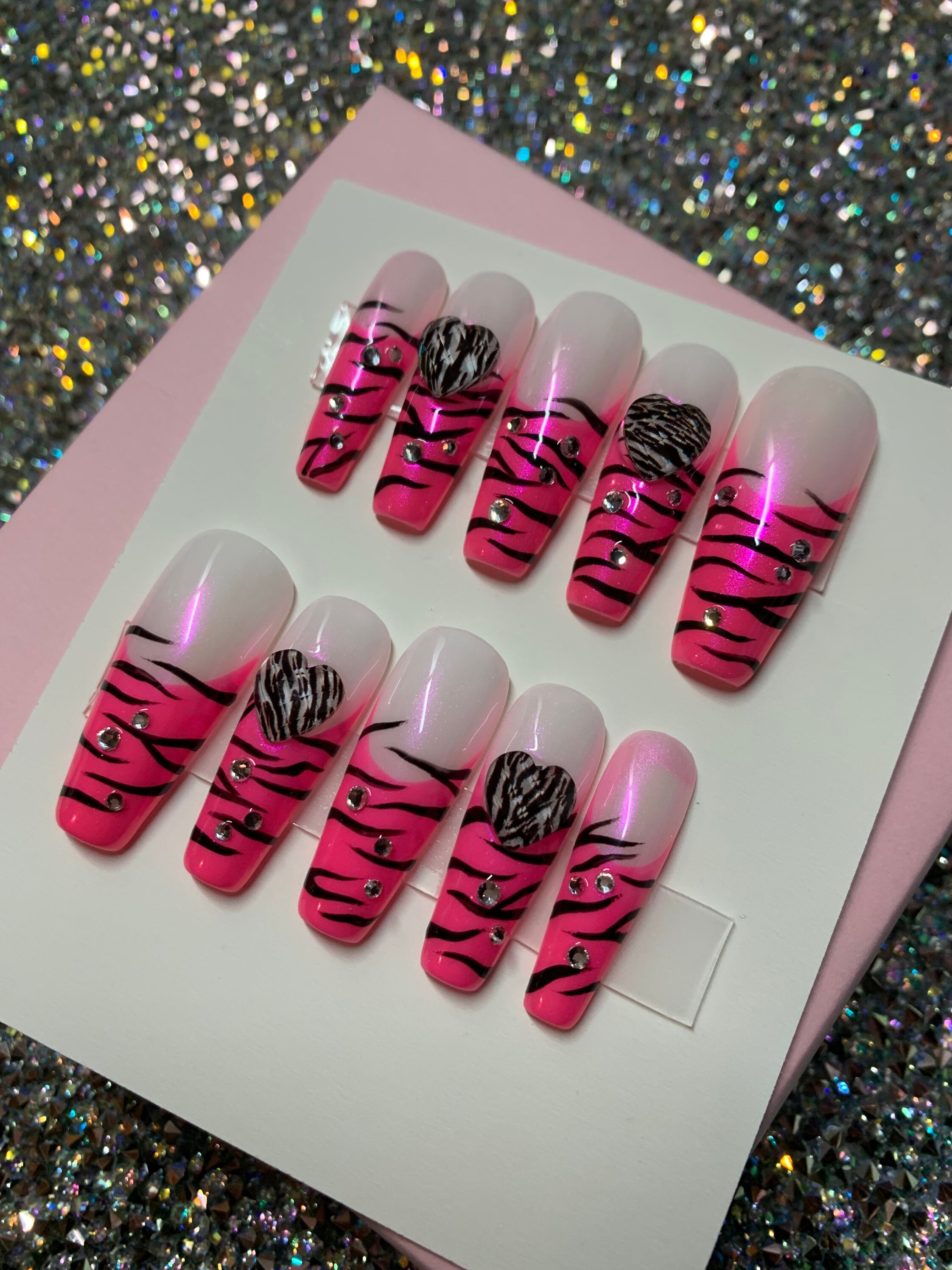 Y2k Pink Nails - Etsy