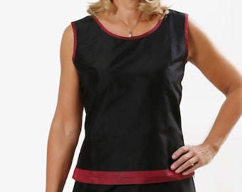 KATIA top 100% soie taffeta naturelle - noir