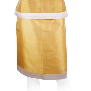 KATIA yellow silk skirt 100% natural taffeta silk image 1