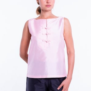 KIM top 100% soie taffeta naturelle rose image 1