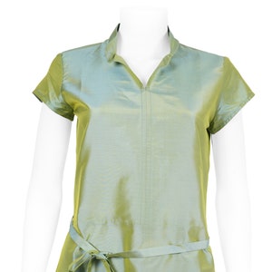 STEPHANIE top 100% soie taffeta naturelle mauve Vert