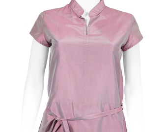 STEPHANIE top 100% soie taffeta naturelle - mauve