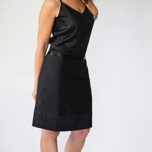 ADRIANA jupe pure soie taffeta naturelle noir image 7