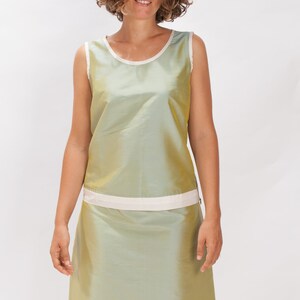 KATIA yellow silk skirt 100% natural taffeta silk image 7