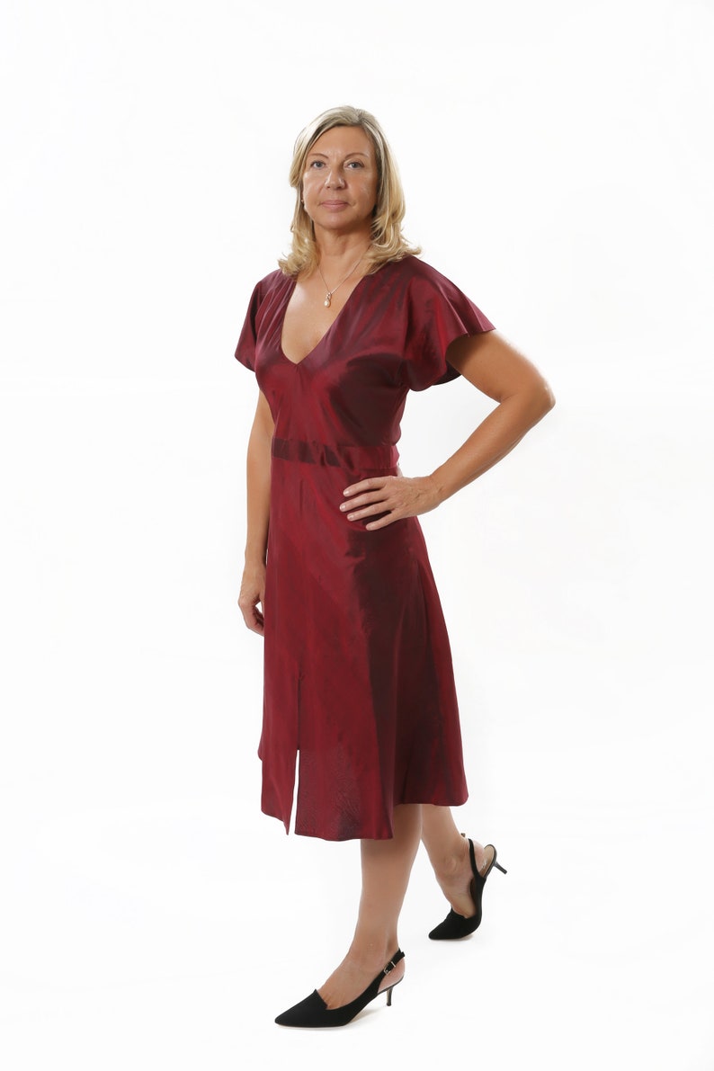 CAROLE white silk dress 100% natural chiffon silk image 8