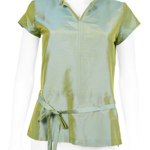 ESTELLE top 100% soie taffeta naturelle mauve Vert