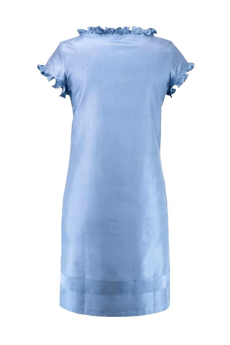 ANAELLE sky blue pure silk dress 100% natural taffeta silk powder blue image 9