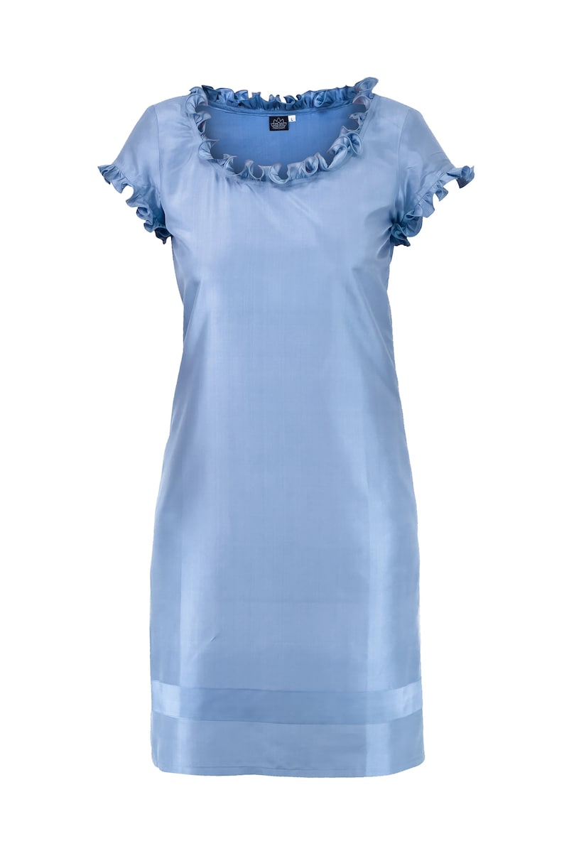 ANAELLE sky blue pure silk dress 100% natural taffeta silk powder blue image 8