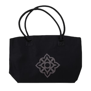 Borsa MANDALA in seta nera - 100% seta di taffetà naturale