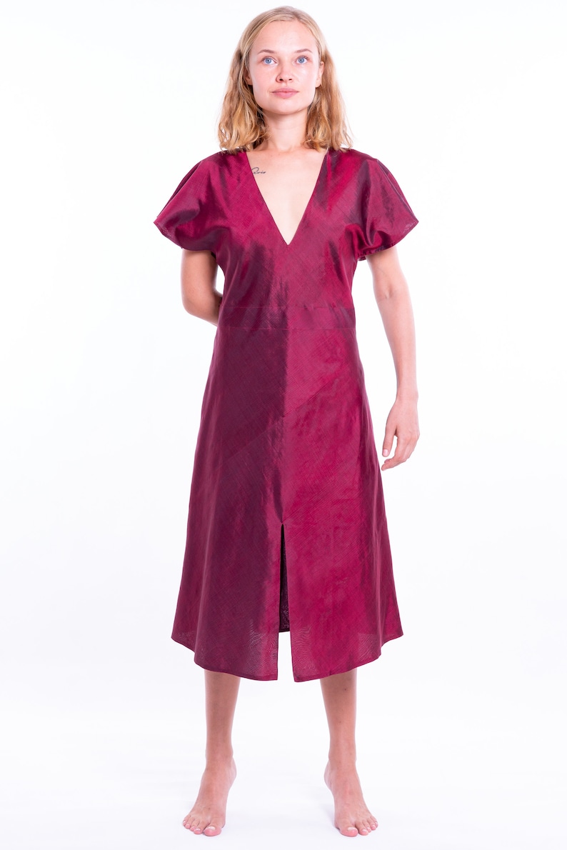 CAROLE white silk dress 100% natural chiffon silk image 6