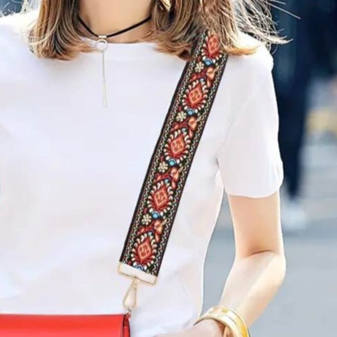 Purse/guitar Strap Black, Red & Turquoise Etsy