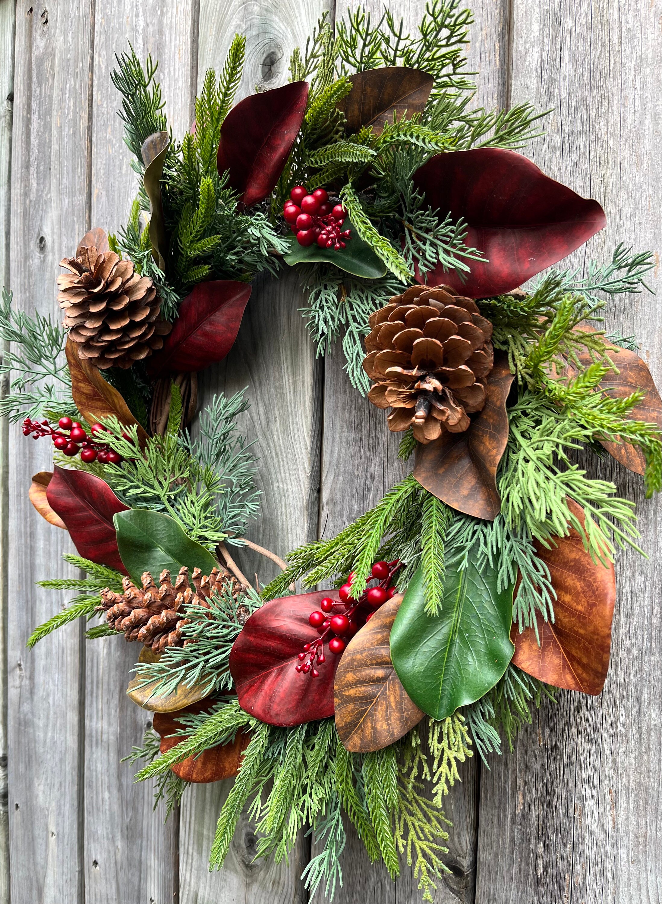 Hearth & Hand with Magnolia 18” Wreath Christmas Burlap Pinecone
