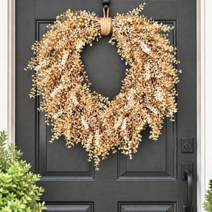 Couronne d'automne neutre, Couronne d'automne en cascade, Décoration de porte d'automne, Couronne minimaliste, Couronne de porte d'entrée utilisable toute l'année