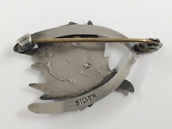 Antique Silver & Enamel Scottish Thistle Wishbone… - image 3