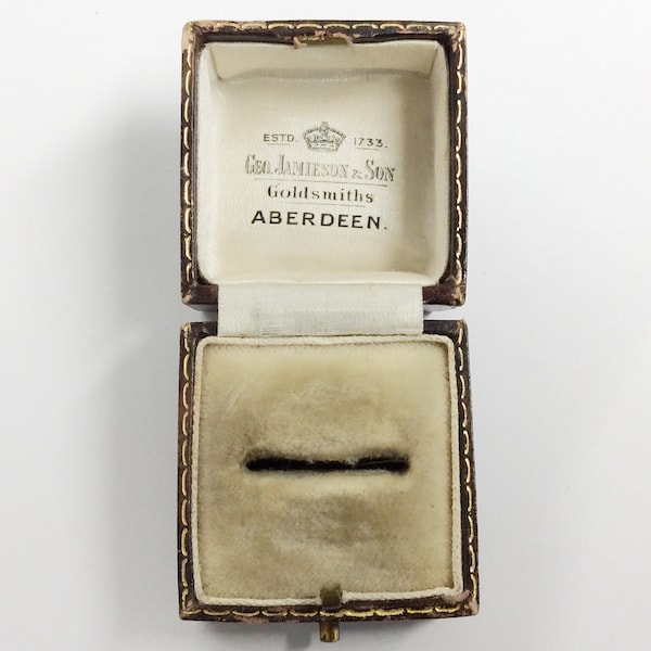 Antique Leather Ring Jewellery Jewelry Box Aberdeen Circa 1900